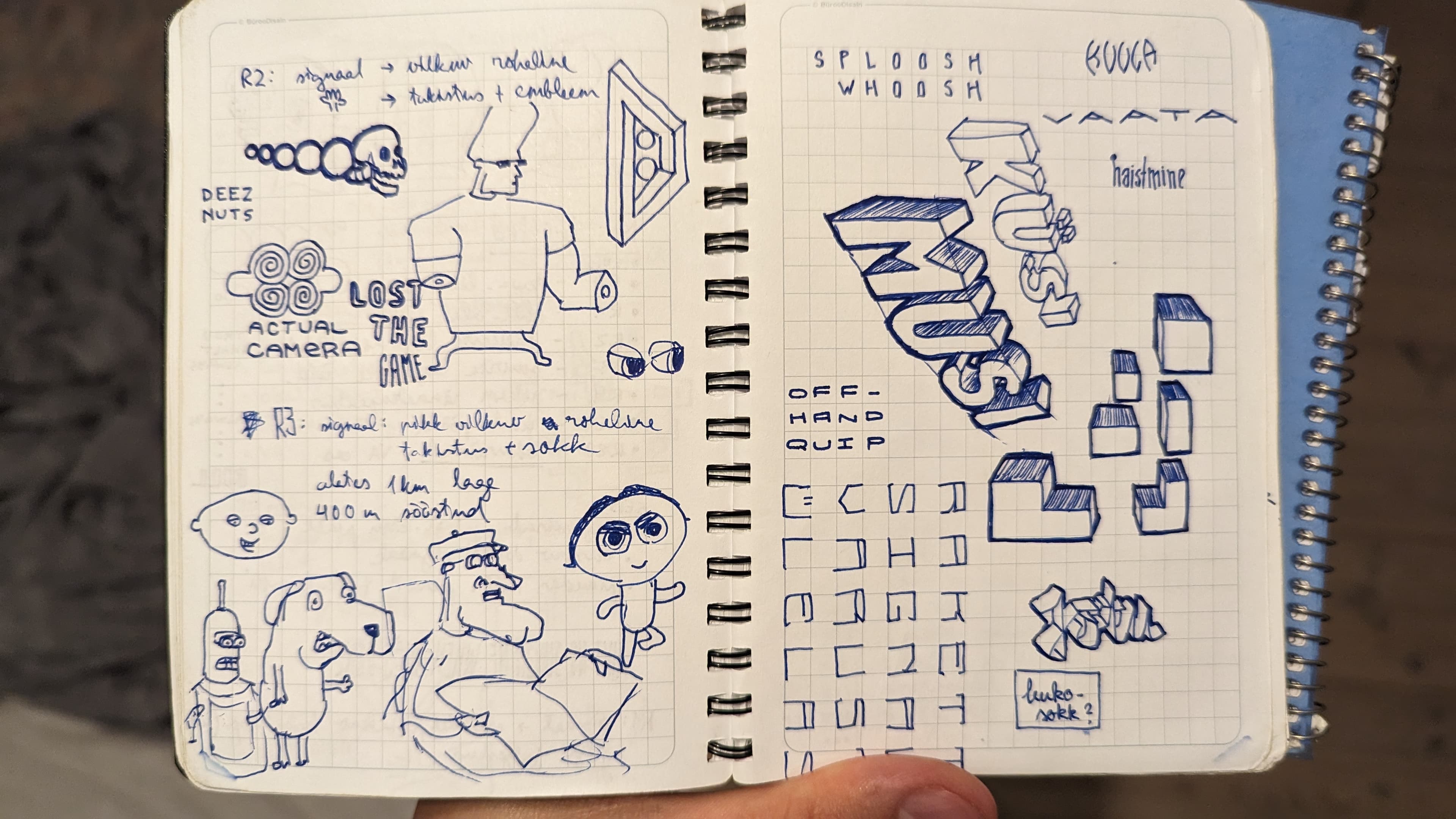 Doodle of some patented and copyrighted characters, I won't name names